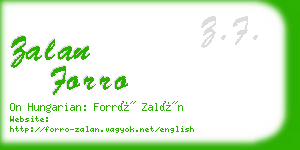 zalan forro business card